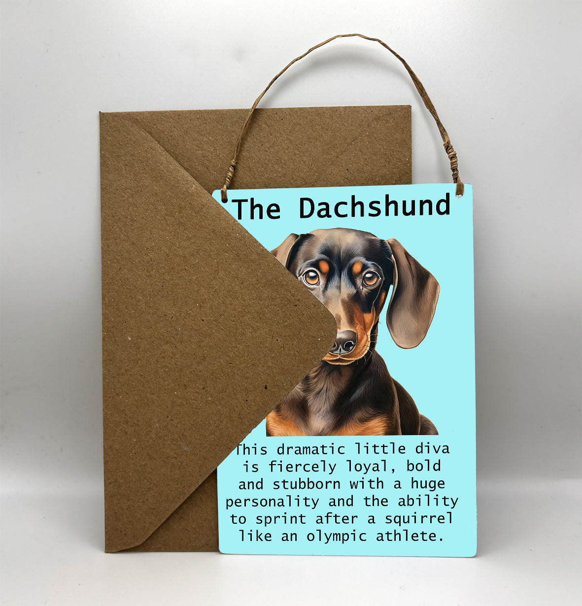 Dachshund Metal Greetings Card