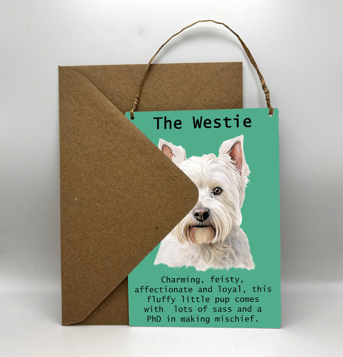 Westie Metal Greetings Card