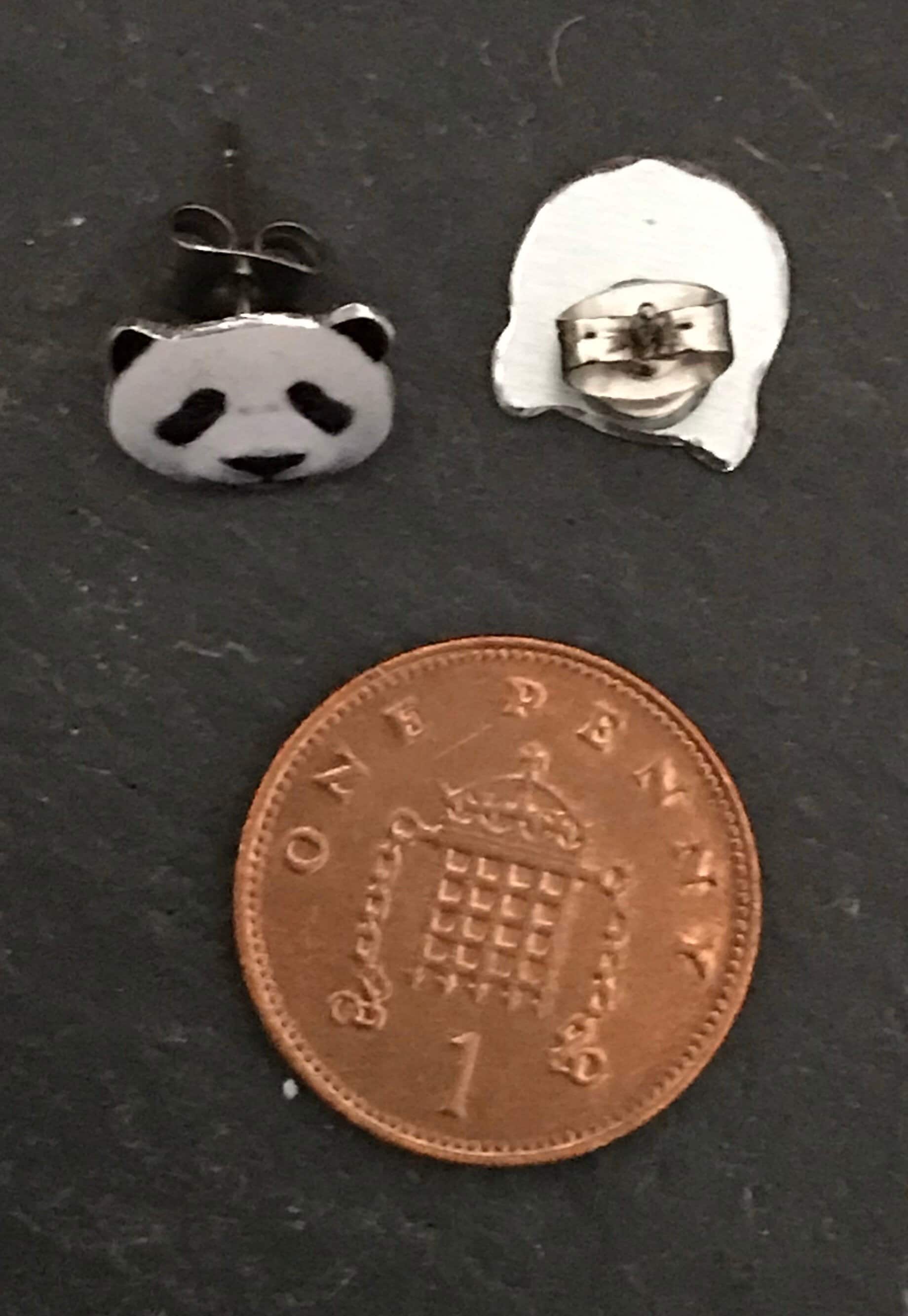 Cute Pandas - Panda Stud Earrings - Panda Earrings - Cute Panda Earrings - Panda Gift - Panda Studs