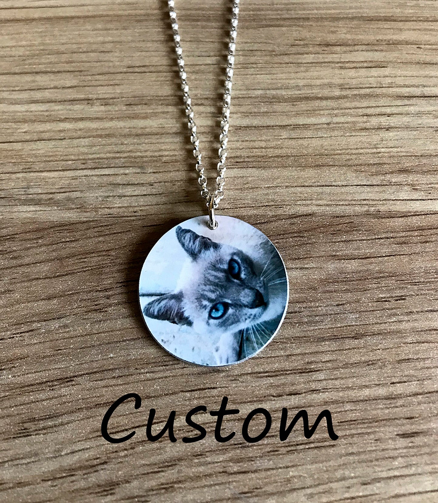 Custom Cat Pendant - Round Custom Cat - Cat Necklace - Cat Necklace - Cat Lover - Cat Gift - Photo Pendant - Cat Photo Round Pendant