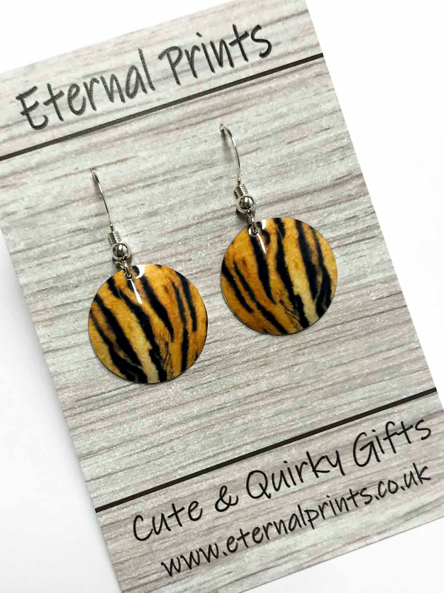 Tiger print earrings, tiger earrings, animal print earrings, animal print, tiger drop earrings