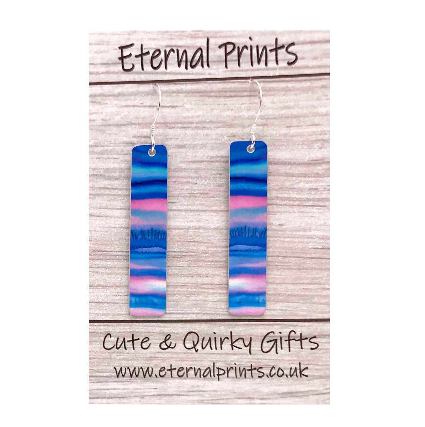 Rainbow Earrings - Seascape Earrings - Landscape Blue Earrings - Drop Earrings - Funky Drop Earrings - Vibrant Earrings - Colourful