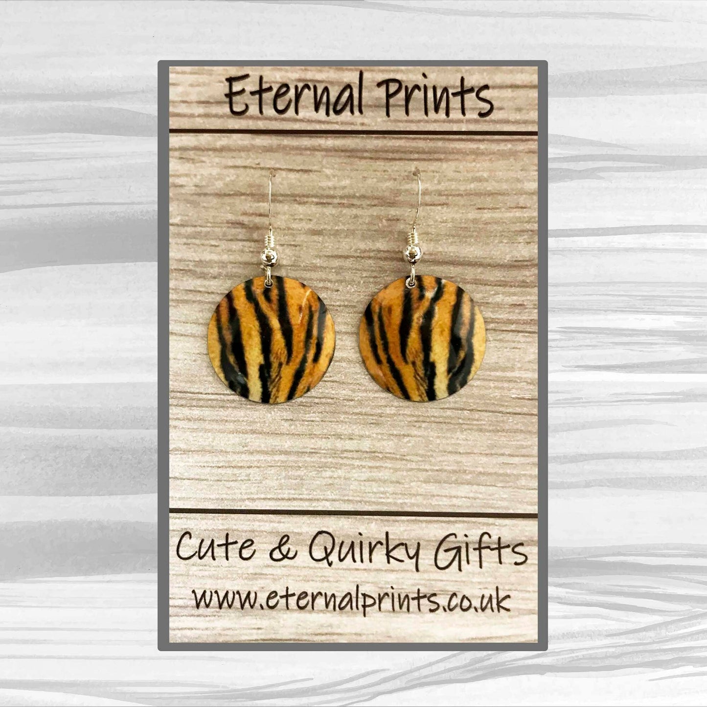 Tiger print earrings, tiger earrings, animal print earrings, animal print, tiger drop earrings