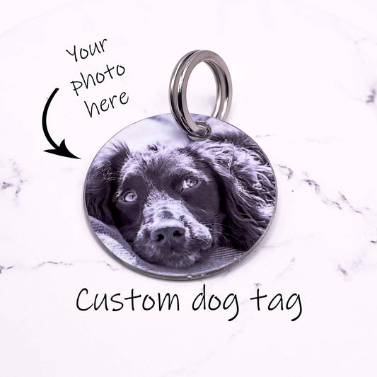 Custom Dog ID Tag - Aluminium Dog Tag - Photo Tag - Dog Tag - Dog Gift - Photo Gift - Dog Keychain - Custom Dog ID