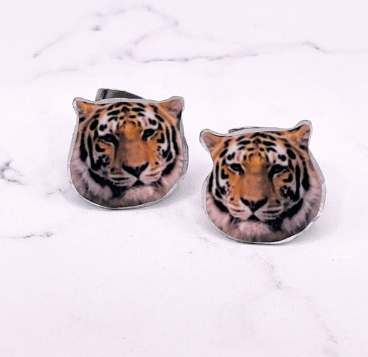 Tiger Earrings - Cute Tigers - Tiger Lover Gift - Tiger Earrings - Tiger Studs - Big Cats