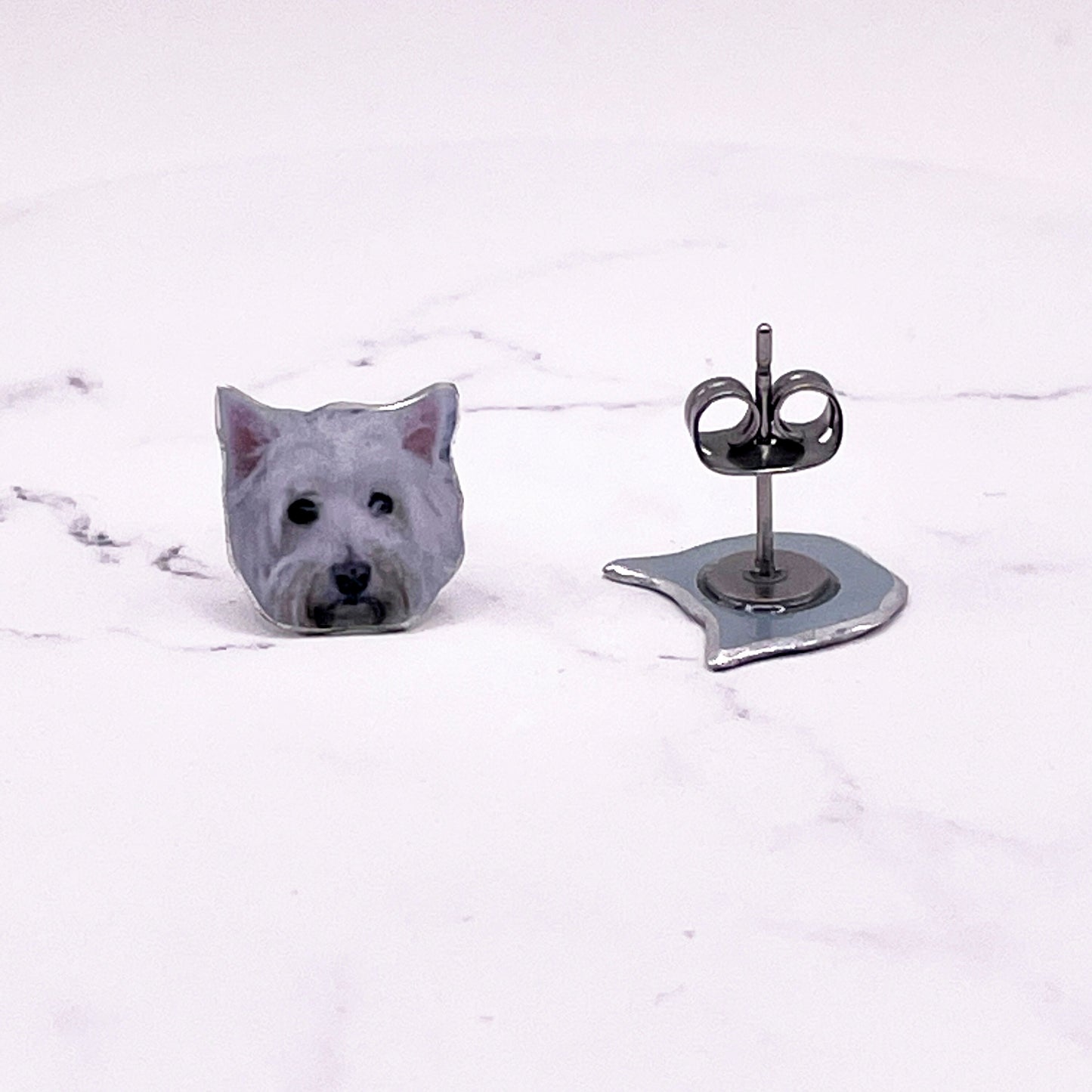 Cute Dog Studs - Westie Stud Earrings - Cute Westies - Dog Lover Gift - Westie Earrings - Dog Studs - Cute Westie Dogs