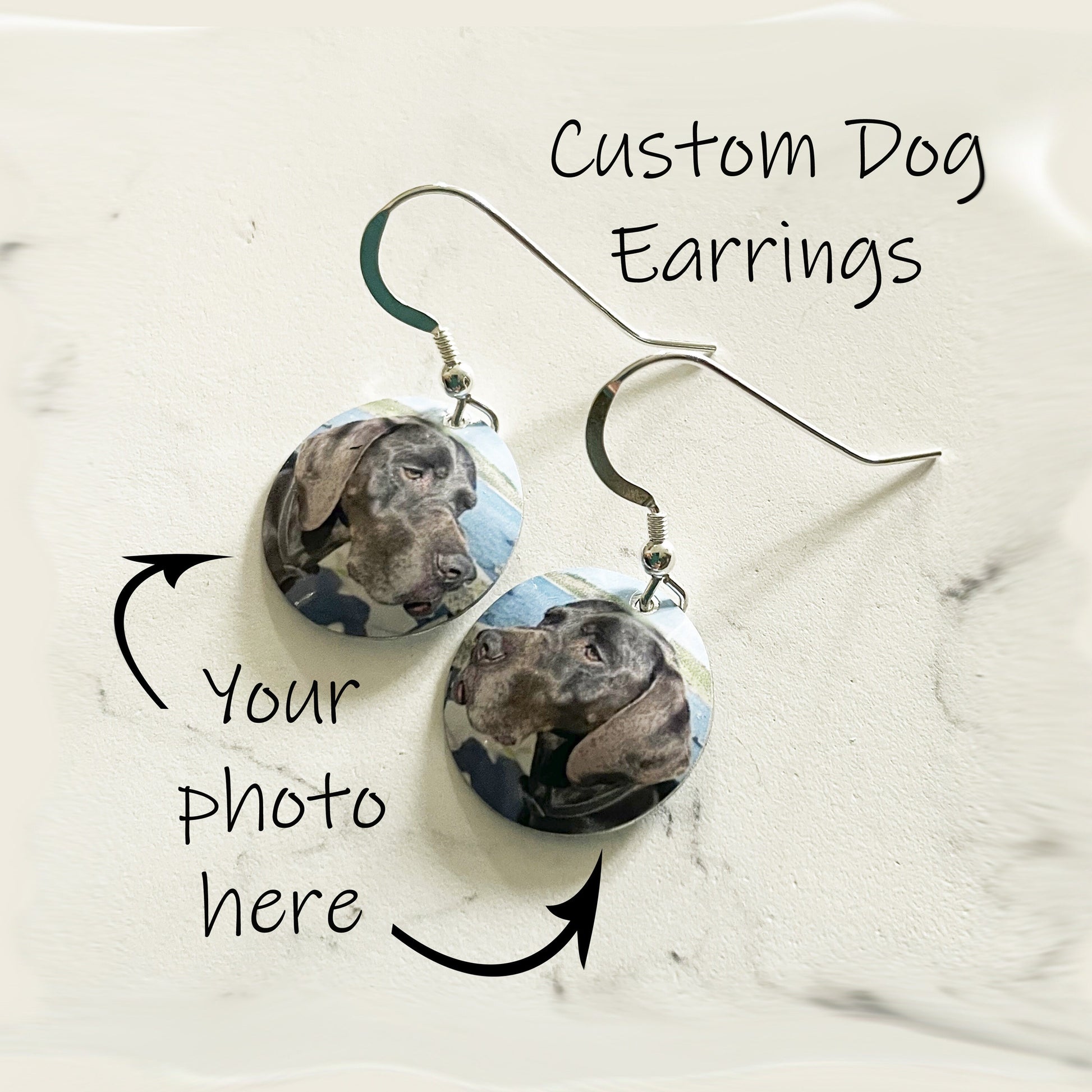Personalized Dog Earrings - Custom Drop Earrings - Dog Earrings - Dog Danglies - Dog Gift - Gift for Dog Lovers