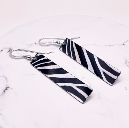 Animal Print Earrings - Zebra Print Earrings - Animal Earrings - Zebra Earrings - Long Earrings - Print Earrings