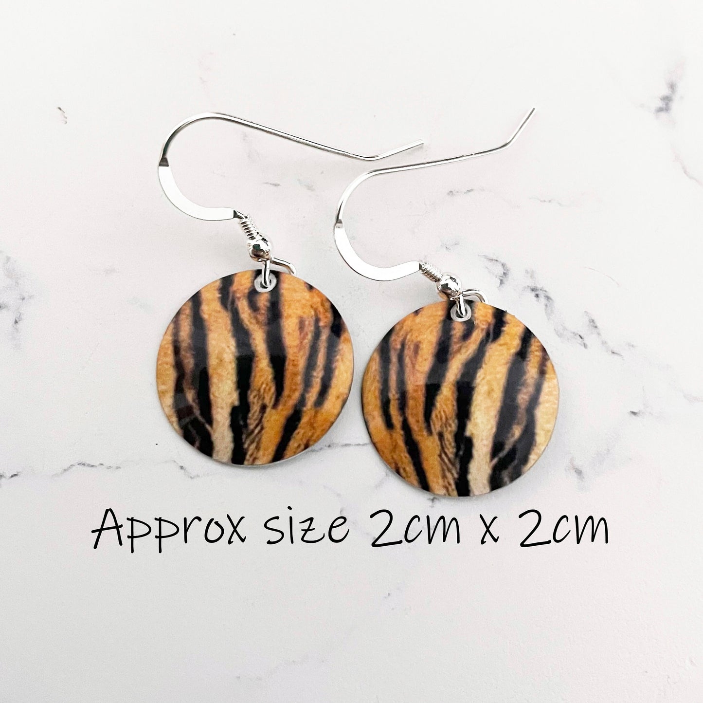 Tiger print earrings, tiger earrings, animal print earrings, animal print, tiger drop earrings