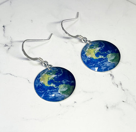 World Globe Earrings - Novelty Earrings - Travelling Earrings - Geography Gift - Geography Earrings - World Earrings - Globe Earrings