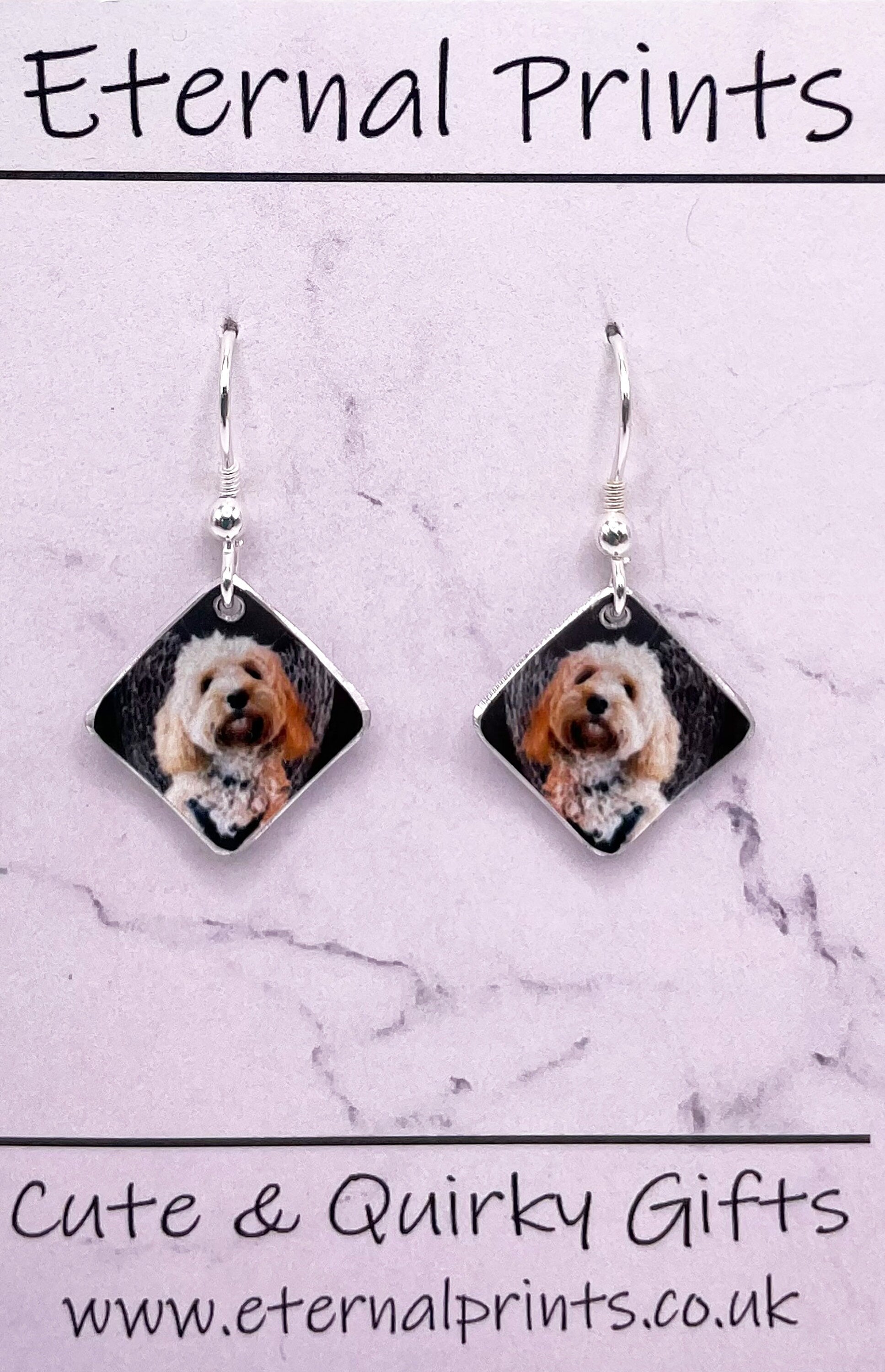 Dog Earrings - Dangly Dogs - Custom Dog Drop Earrings - Dangly Dog Earrings - Custom Pet Dangly Earrings - Dangly Fogs - Dog Lover Earrings