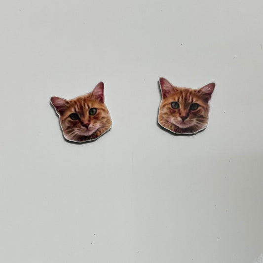 Ginger Cat Earrings - Gift for Cat Lover - Cat Gifts - Cat Earrings - Cat Studs - Ginger Cats - Love Cats - Pet Studs - Pet Earrings
