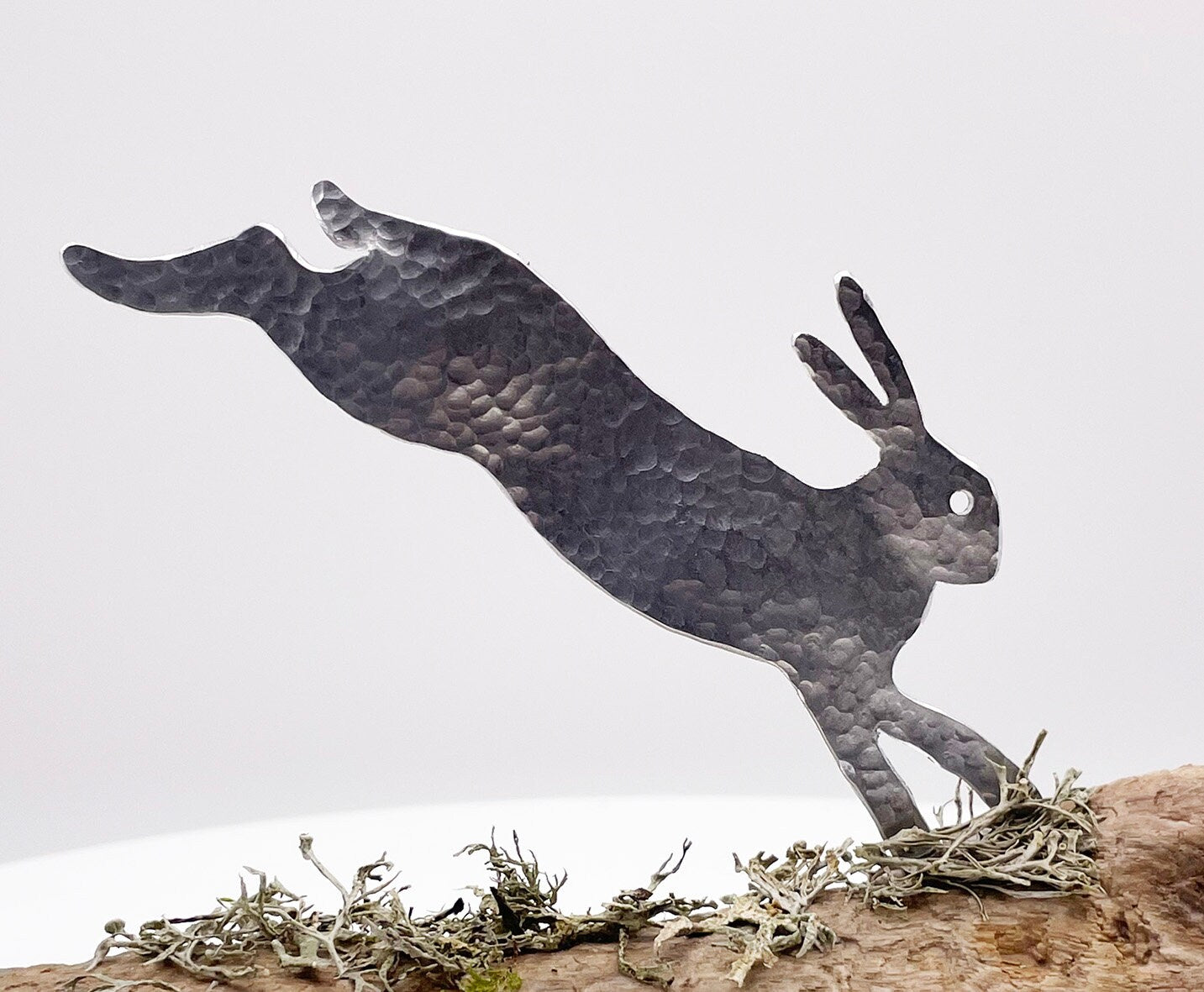 Leaping Hare - Hare Sculpture - Metal Hare - Silver Hare - Hare Ornament