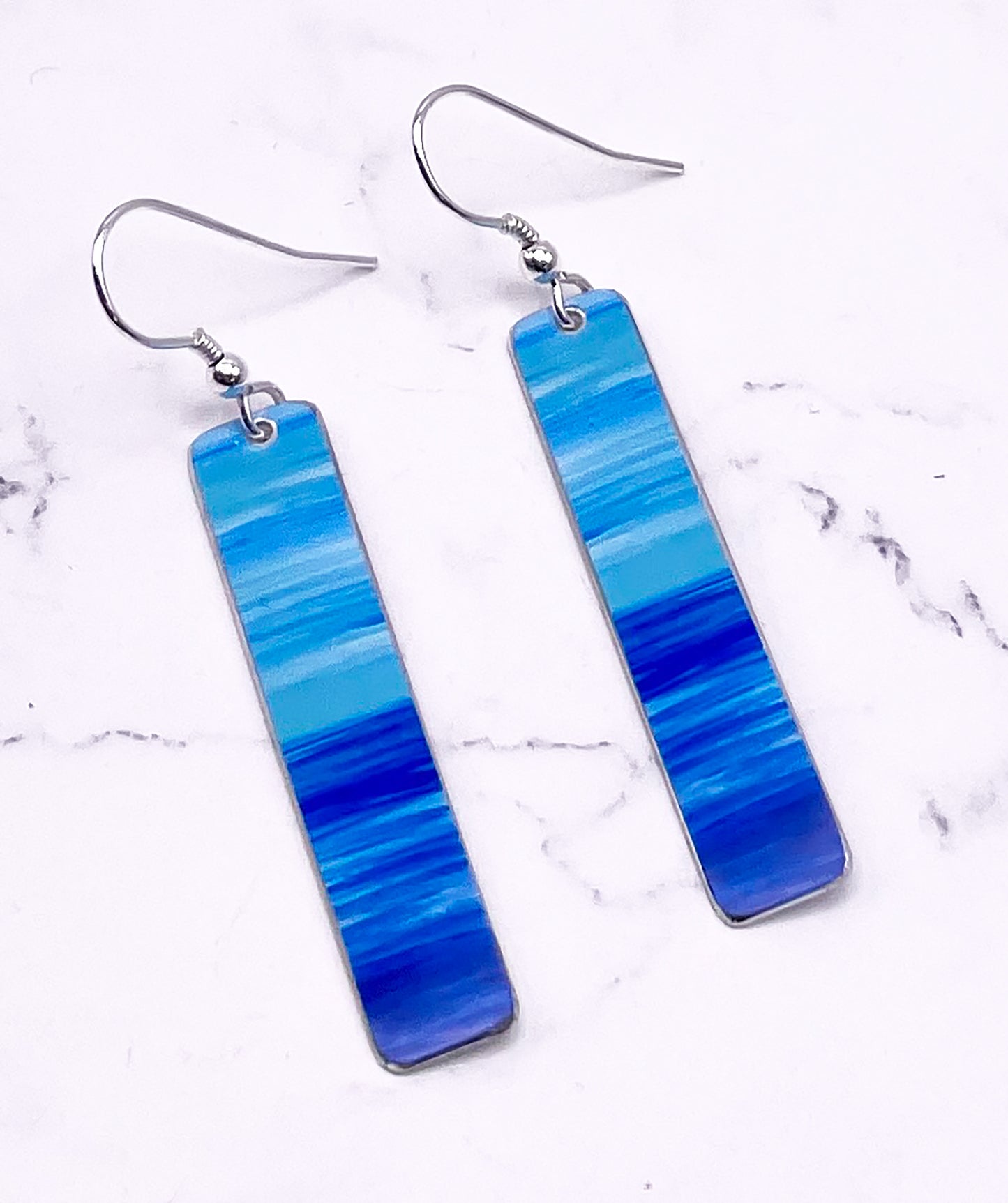 Blue Landscape Earrings