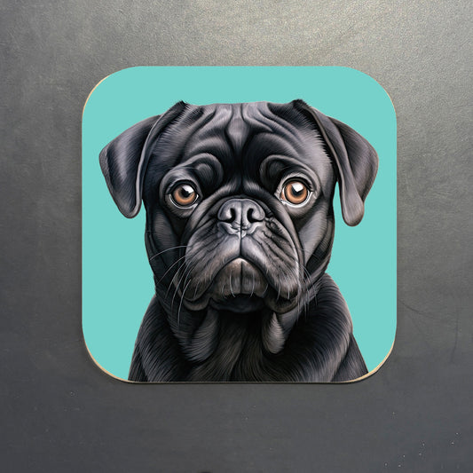 Black Pug Coaster