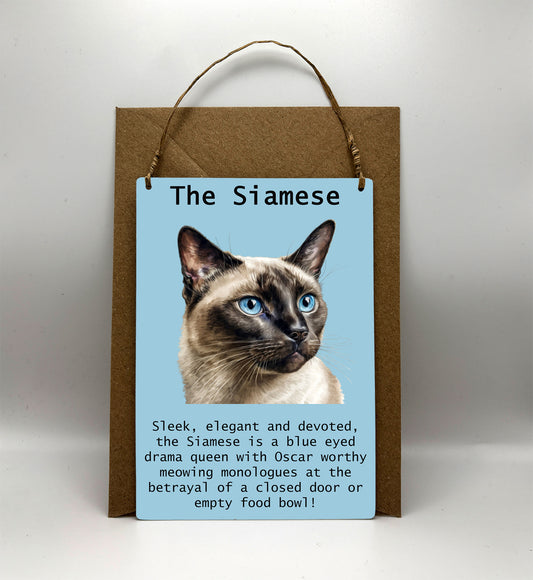Siamese Cat Metal Greetings Card