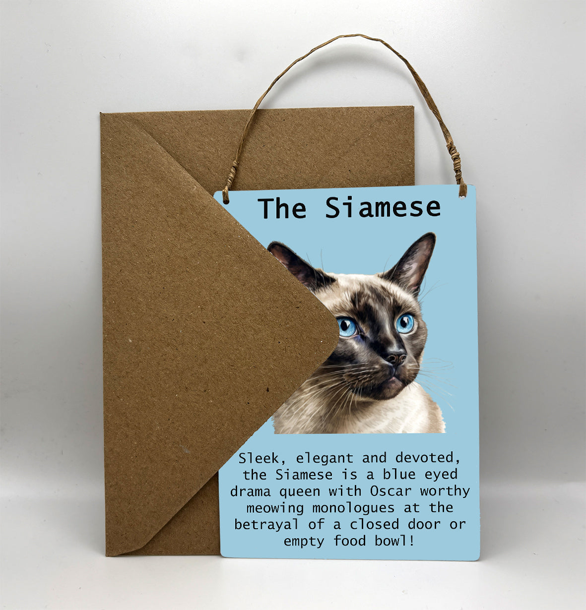 Siamese Cat Metal Greetings Card