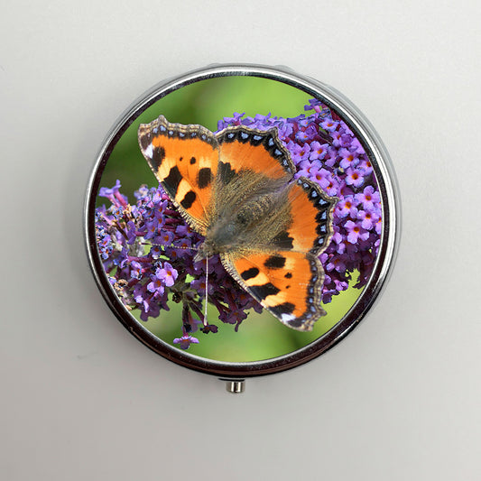 Small Tortoiseshell Butterfly Pill Box