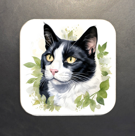Black and White Cat Coaster