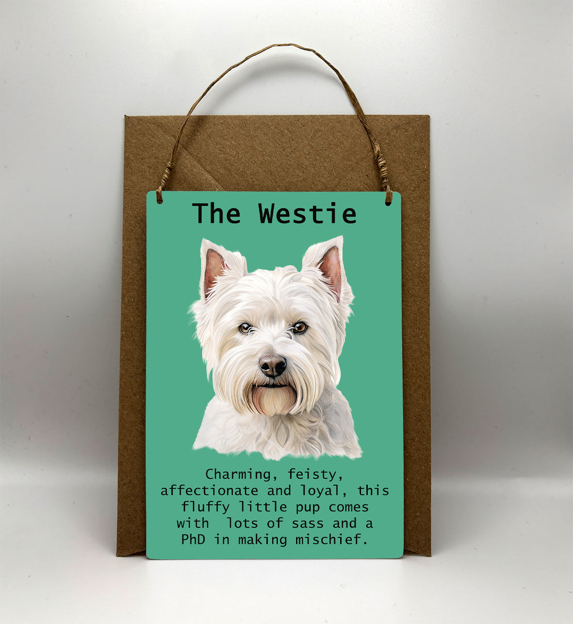 Westie Metal Greetings Card