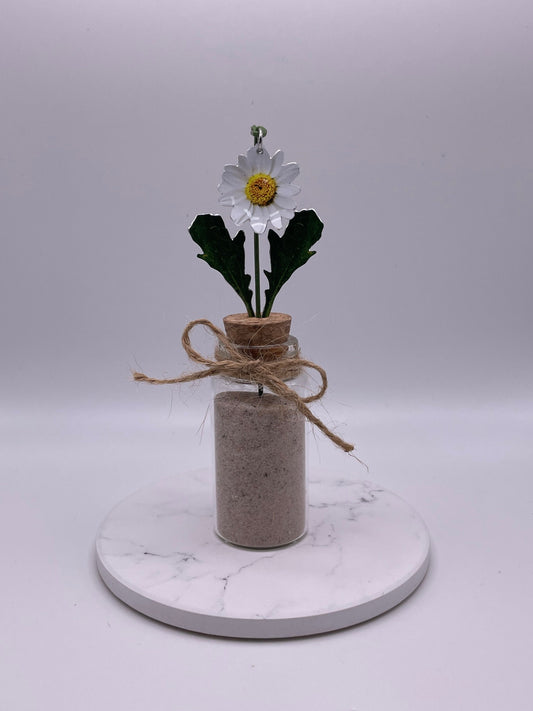 Daisy - Mini daisy - Metal daisy - Flower in a jar - Mini flower - Daisy gift - Miniature flowers - flower gift