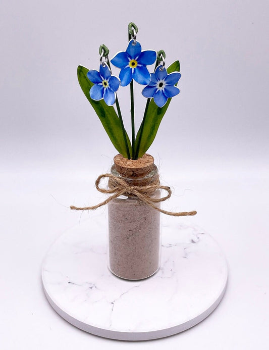 Forget me nots - Flowers in a jar - Mini flowers - Mini forget me nots - Miniature flowers - flower gift
