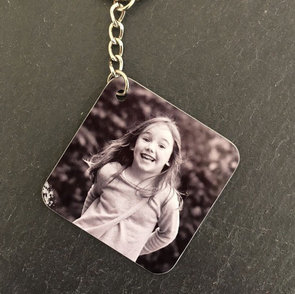 Custom Keyring - Personalised Square Keyring - Custom Photo Keyring - Square Photo Keyring - Personalised Gift - Keyring Gift