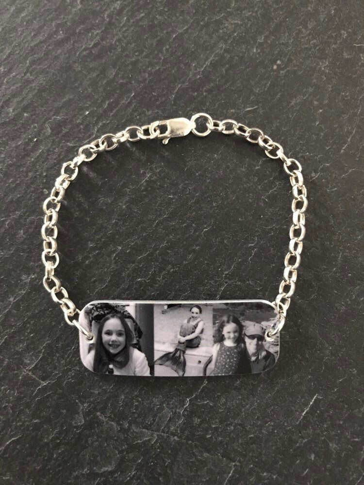 Custom Photo Bracelet - Sterling Silver Bracelet - Silver Photo Bracelet - Custom Photo Jewelry - Photo Jewellery - Custom Mom Gift