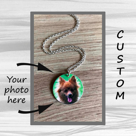 Custom Dog Pendant - Round Custom Dog - Dog Necklace - Dog Necklace - Dog Lover - Dog Gift - Photo Pendant - Dog Photo Round Pendant