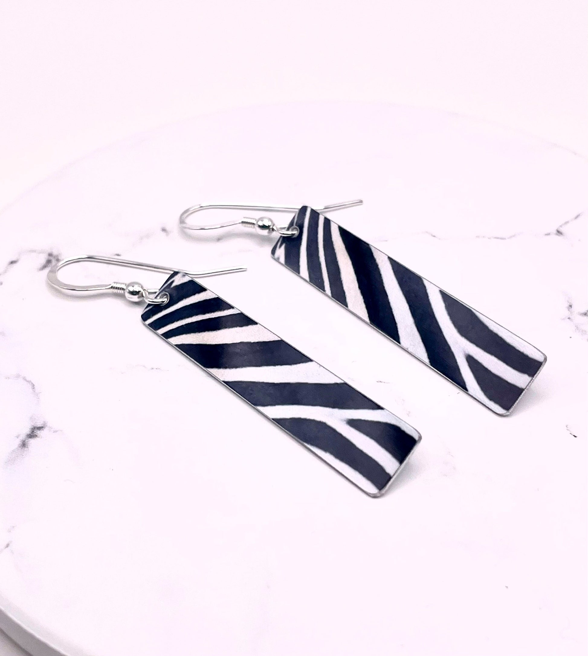 Animal Print Earrings - Zebra Print Earrings - Animal Earrings - Zebra Earrings - Long Earrings - Print Earrings