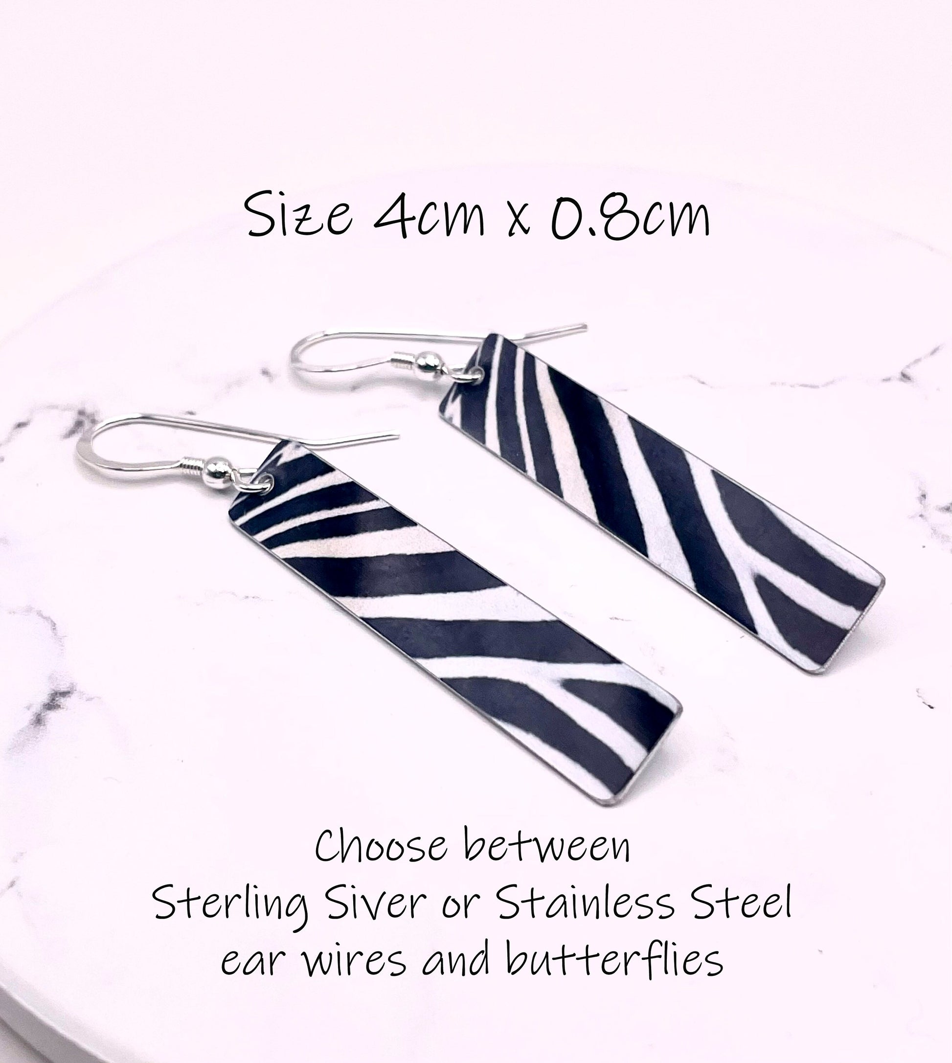 Animal Print Earrings - Zebra Print Earrings - Animal Earrings - Zebra Earrings - Long Earrings - Print Earrings