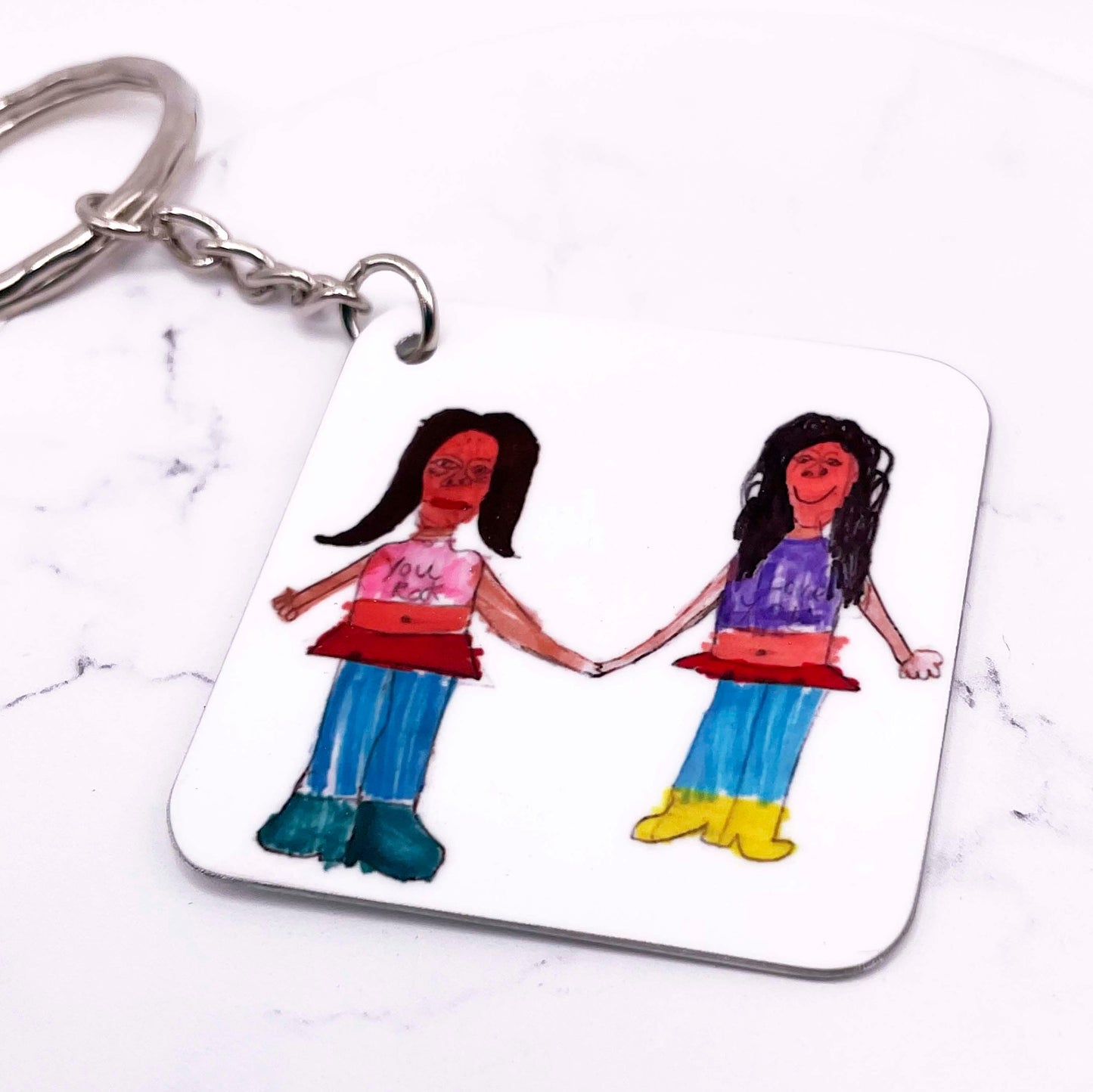 Custom Keyring - Personalised Square Keyring - Custom Photo Keyring - Square Photo Keyring - Personalised Gift - Keyring Gift