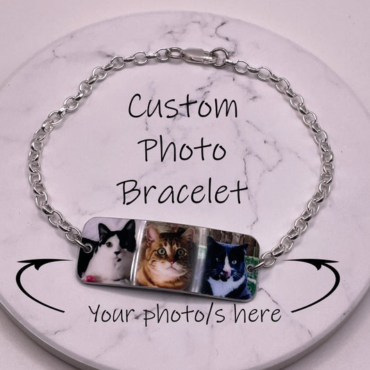 Custom Photo Bracelet - Sterling Silver Bracelet - Silver Photo Bracelet - Custom Photo Jewelry - Photo Jewellery - Custom Mom Gift