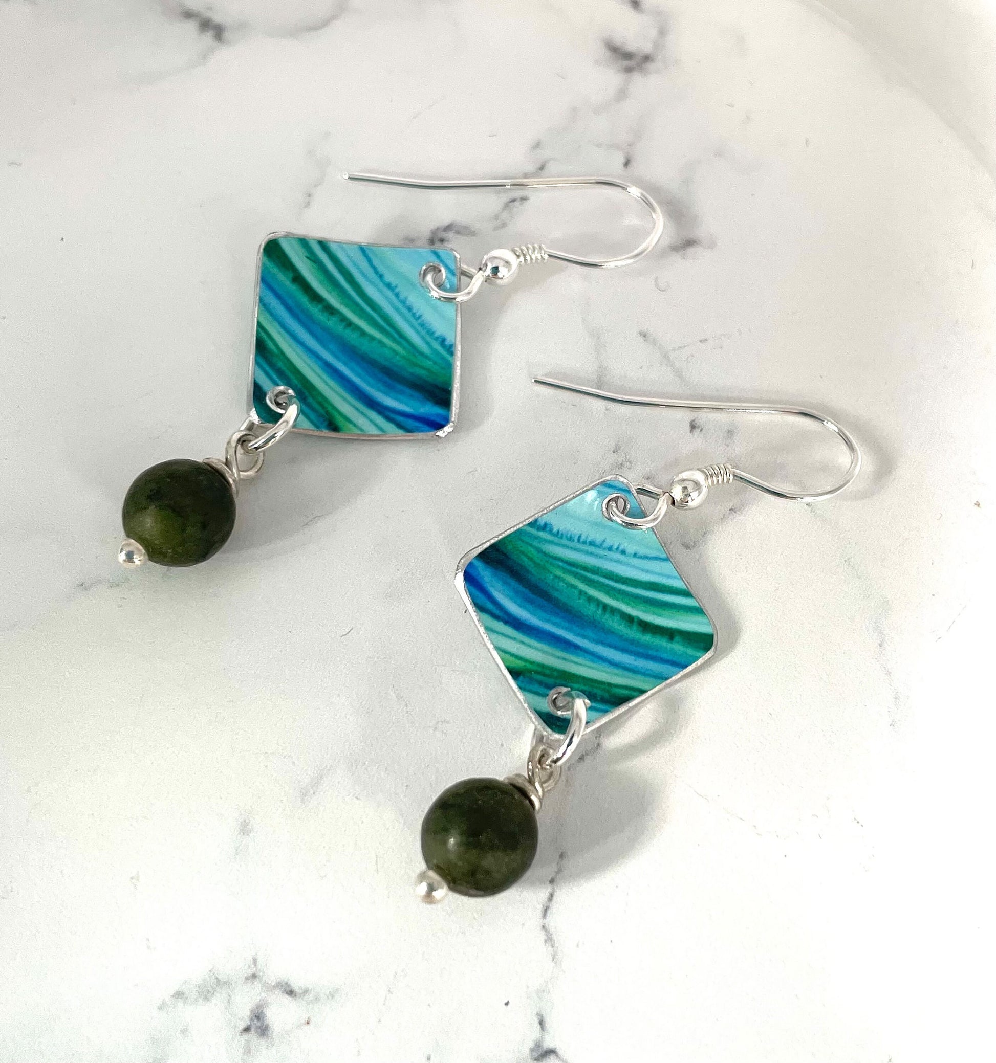 Coast Earrings - Sea Jewellery - Seaside - Beach earrings - Abstract Earrings - Drop Earrings - Funky Earrings - Vibrant Earrings