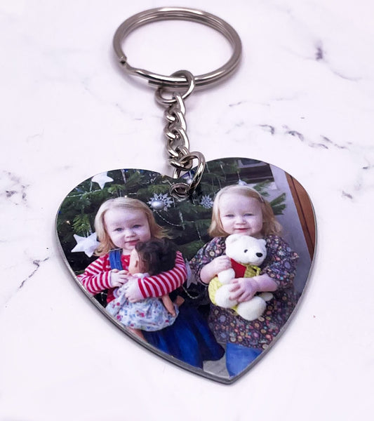 Custom Heart Photo Keychain - Photo Keyring - Custom Keychain - Photo Charm - Custom Keyring Photo - Personalised Keychain